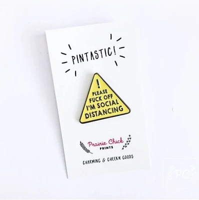 Social Distancing Pin - Prairie Chick Prints