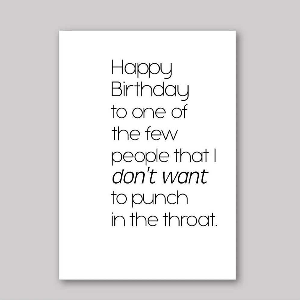 Birthday Throat Card - What She Said Creatives