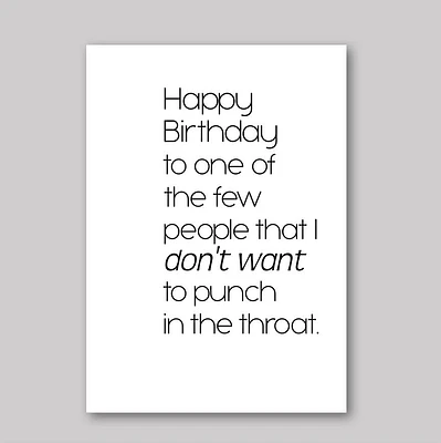 Birthday Throat Card - What She Said Creatives