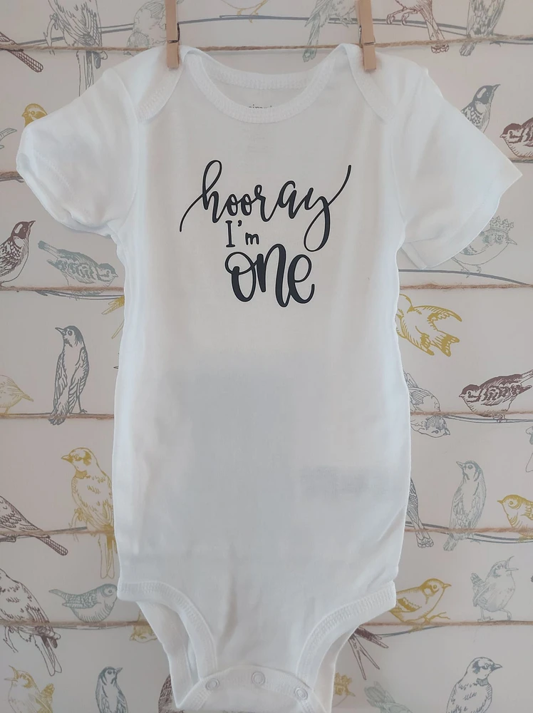 Hooray I'm One Onesie - All Decked Out Events