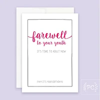Farewell To Your Youth Card - Prairie Chick Prints
