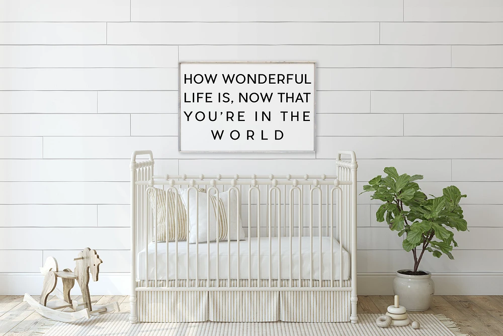 How Wonderful Life Is (24x36) Wooden Sign - William Rae Designs