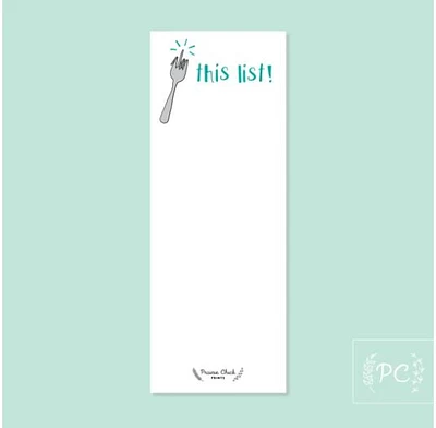 Fork This List Notepad - Prairie Chick Prints