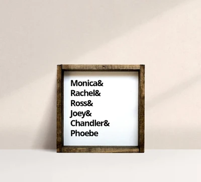 Friends Names (7x7) Wooden Sign - William Rae Designs