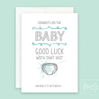 Good Luck With That Shit Card - Prairie Chick Prints