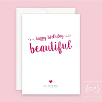 Happy Birthday Beautiful Card - Prairie Chick Prints