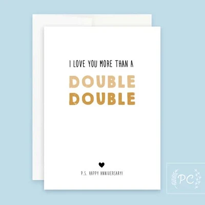 I Love You More Than A Double Double Card - Prairie Chick Prints