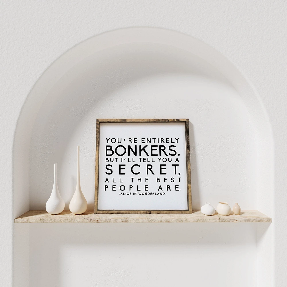 Alice In Wonderland (13x13) Wooden Sign - William Rae Designs