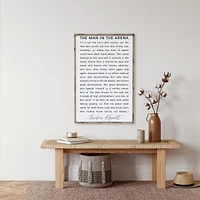 The Man In The Arena (18x24) Wooden Sign - William Rae Designs