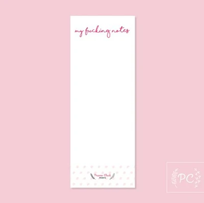 My Fucking Notes Notepad - Prairie Chick Prints