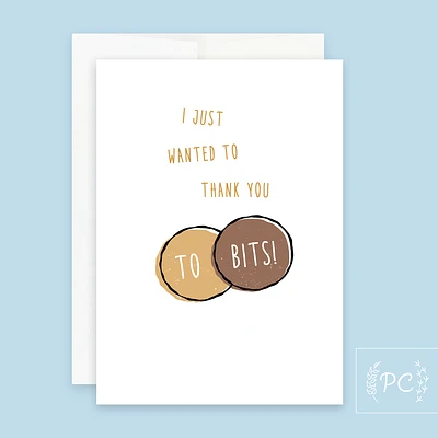 Thank You To Bits Card - Prairie Chick Prints