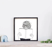 Reading Silhouette (13x13) Wooden Sign - William Rae Designs