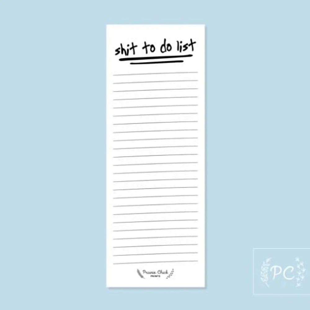 Shit To Do List Notepad - Prairie Chick Prints