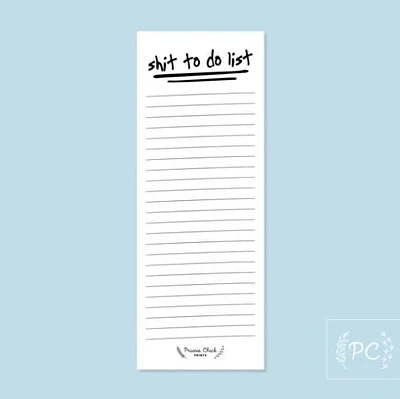 Shit To Do List Notepad - Prairie Chick Prints