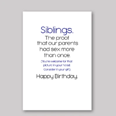 Siblings Are Proof Card - What She Said Creatives