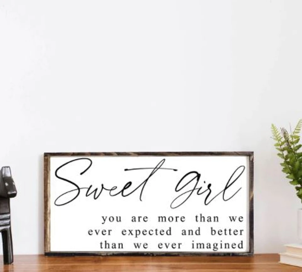 Sweet Girl (12x24) Wooden Sign - William Rae Designs