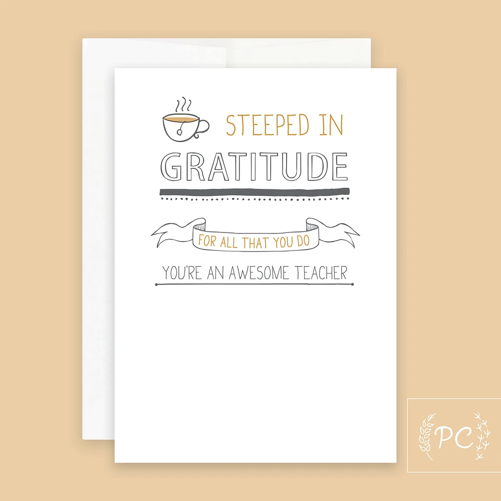 Teacher Steeped Card - Prairie Chick Prints