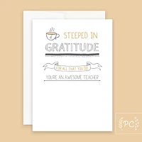 Teacher Steeped Card - Prairie Chick Prints