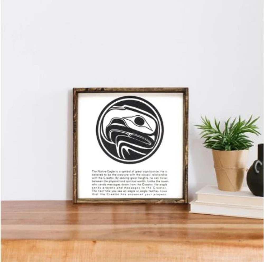 The Native Eagle Symbol (13x13) Wooden Sign - William Rae Designs