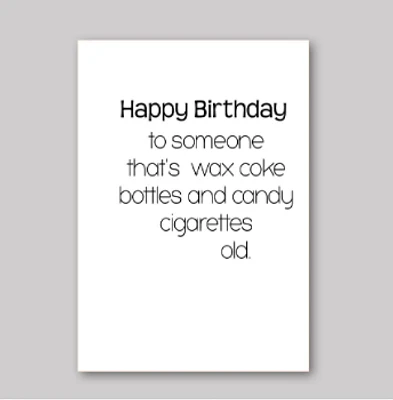 Wax Coke Bottles Old Card - What She Said Creatives