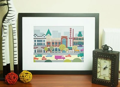 Edmonton Whyte Ave Print - Snow Alligator
