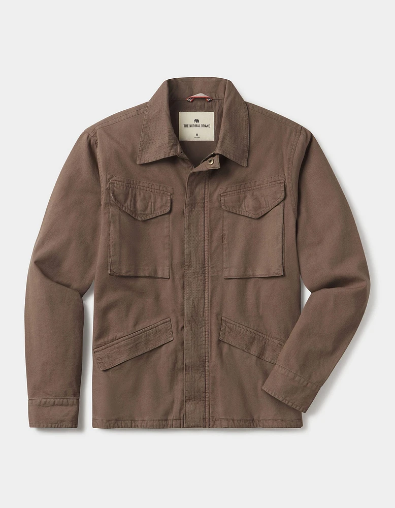 James Canvas Military Jacket Taupe