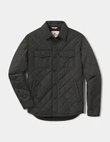 Quilted Sherpa Lined Shacket Dark Forest