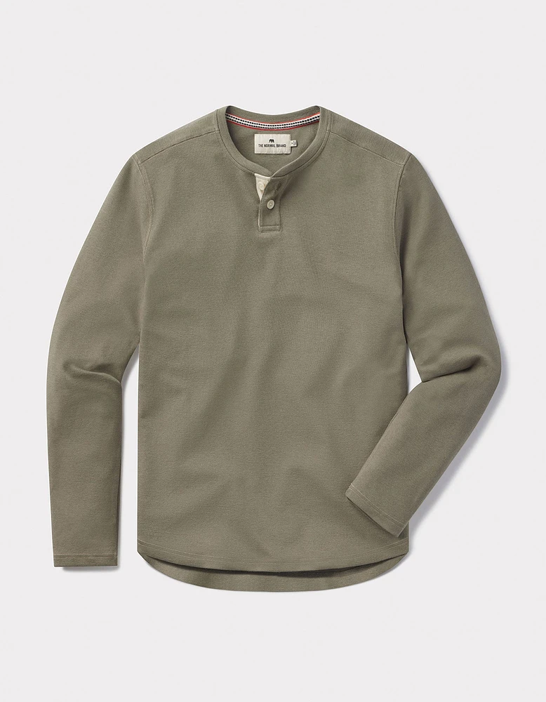 Puremeso Two Button Henley Moss