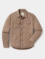 Quilted Sherpa Lined Shacket Pine Bark