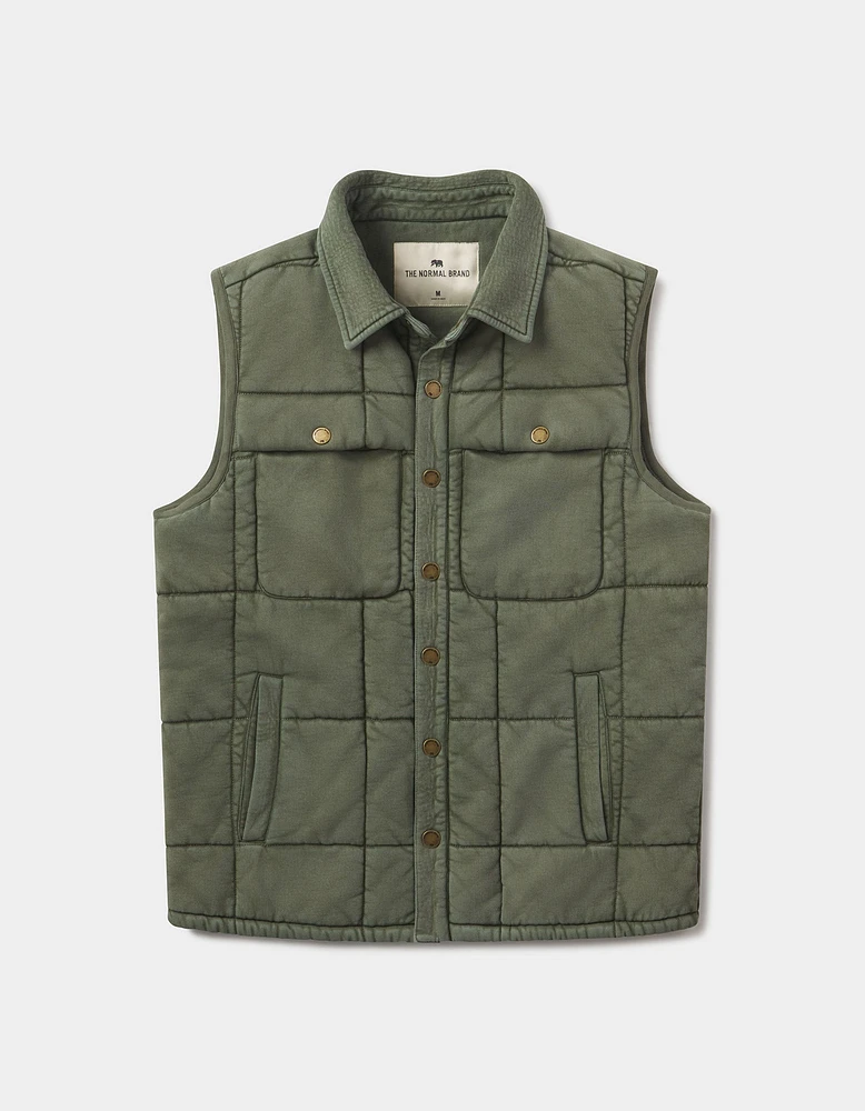 Jackie Premium Fleece Lodge Vest Laurel Green