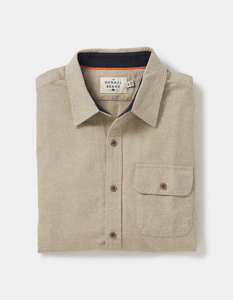 Chamois Button Up Shirt Stone