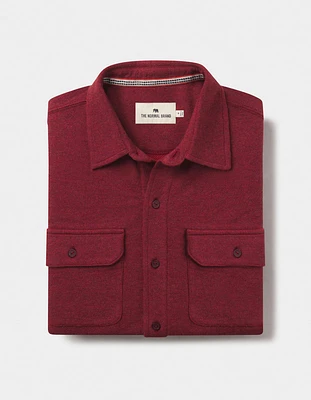 Textured Knit Shirt Scarlet