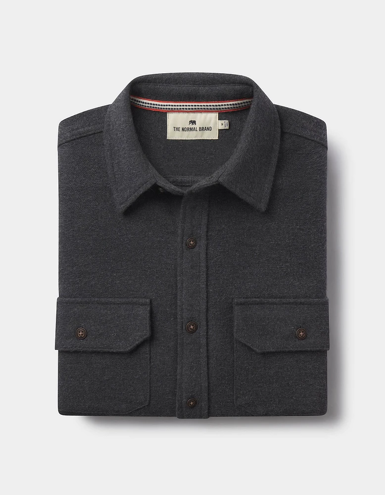 Heavyweight Chamois Overshirt Heathered Charcoal