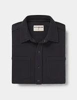 Looped Terry Button Up Black