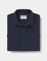 Looped Terry Button Up Navy