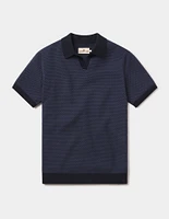 Robles Knit Jacquard Polo Denim/Navy