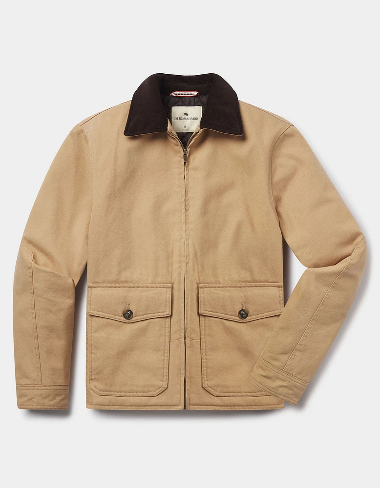 Canvas Zip Front Jacket Tan