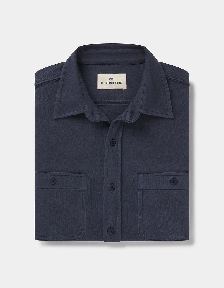 Lennox Jersey Button Up Navy