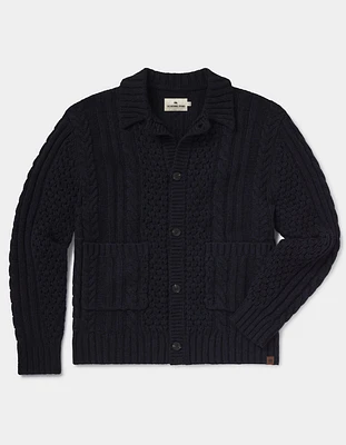 Aran Cable Cardigan Navy