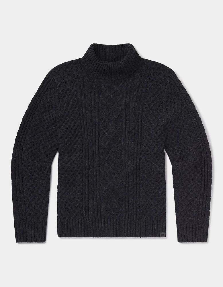 Cable Knit Rollneck Sweater Charcoal