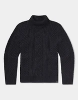 Cable Knit Rollneck Sweater Charcoal