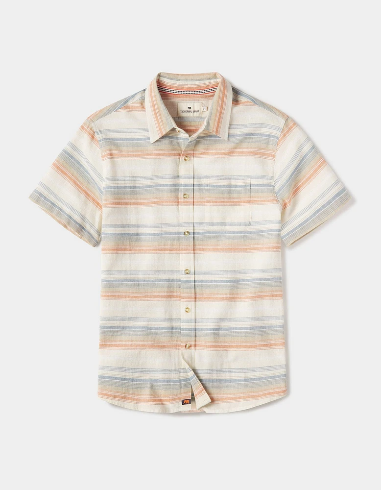 Freshwater Short Sleeve Button Up Shirt Canyon Stripe