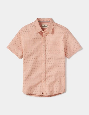 Freshwater Short Sleeve Button Up Shirt Double Nep Copper Dobby