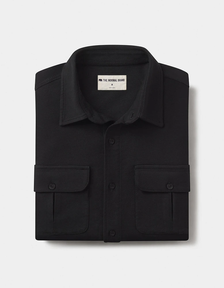 Comfort Terry Shirt Jacket Black