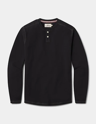 Puremeso Two Button Henley Black