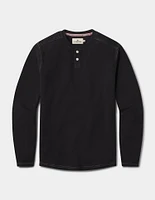 Puremeso Two Button Henley Black