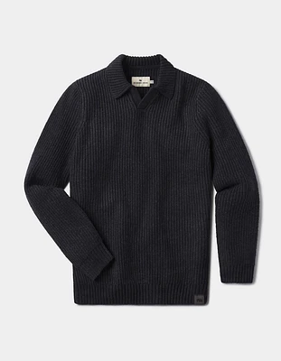 Marled Polo Sweater Charcoal