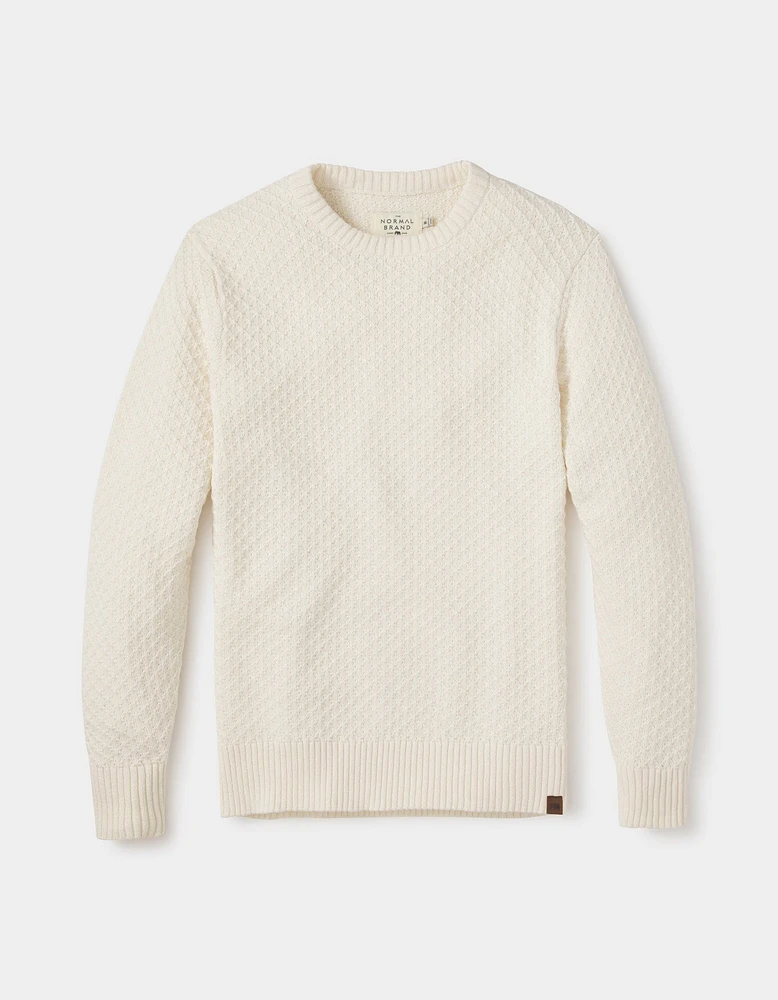 Pique Stitch Crew Ivory