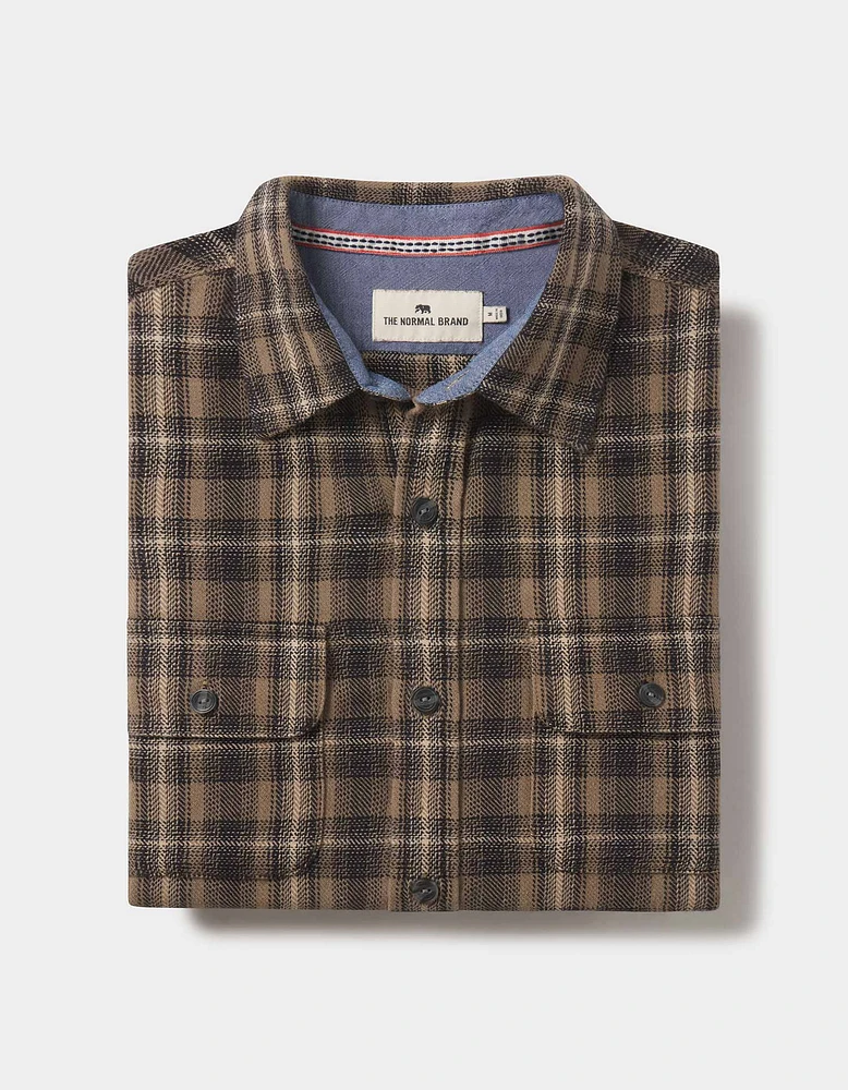 Mountain Overshirt Taupe Plaid