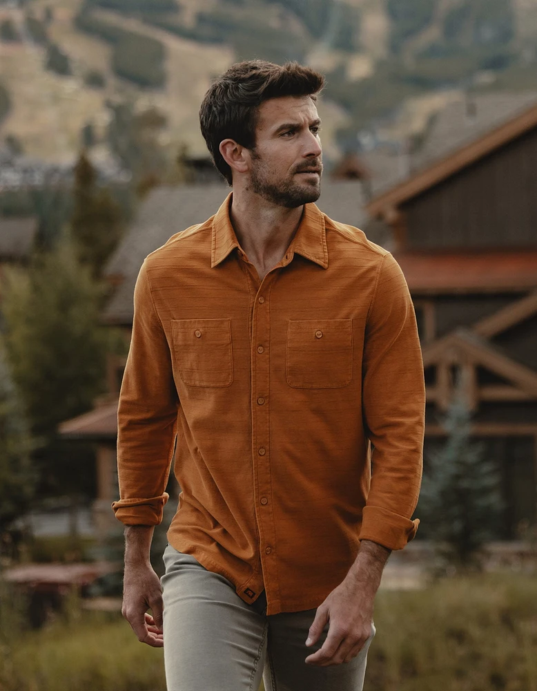 Sequoia Jacquard Long Sleeve Button Down Amber